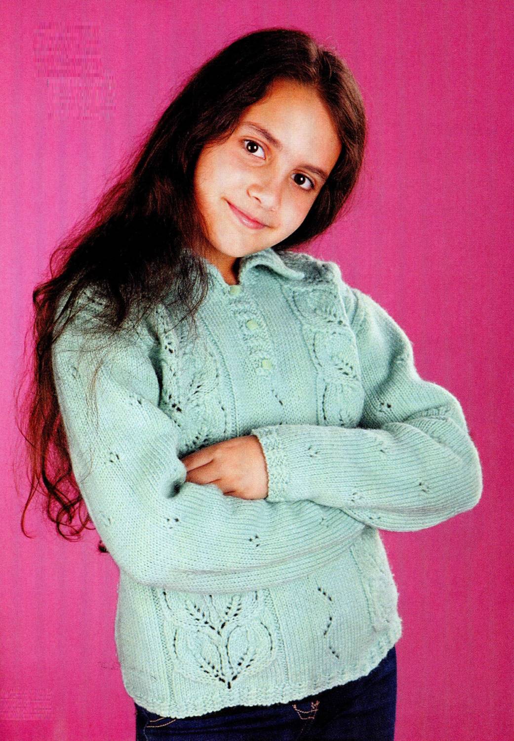 Вязаный свитер для девочки 10 лет